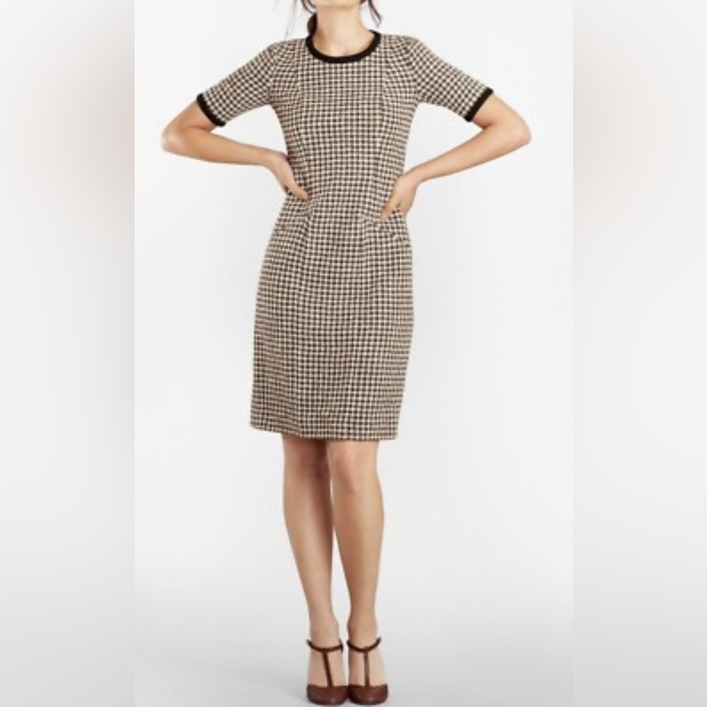 Brooks Brothers Classic Black and Tan Midi Dress